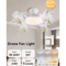 Modern LED Ceiling Fan With Light Remote Control 3Speed Adjustable Fan Light 1