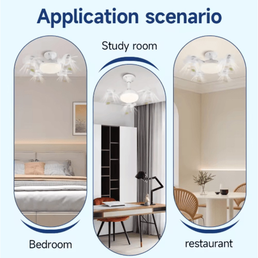 Modern LED Ceiling Fan With Light Remote Control 3Speed Adjustable Fan Light 7