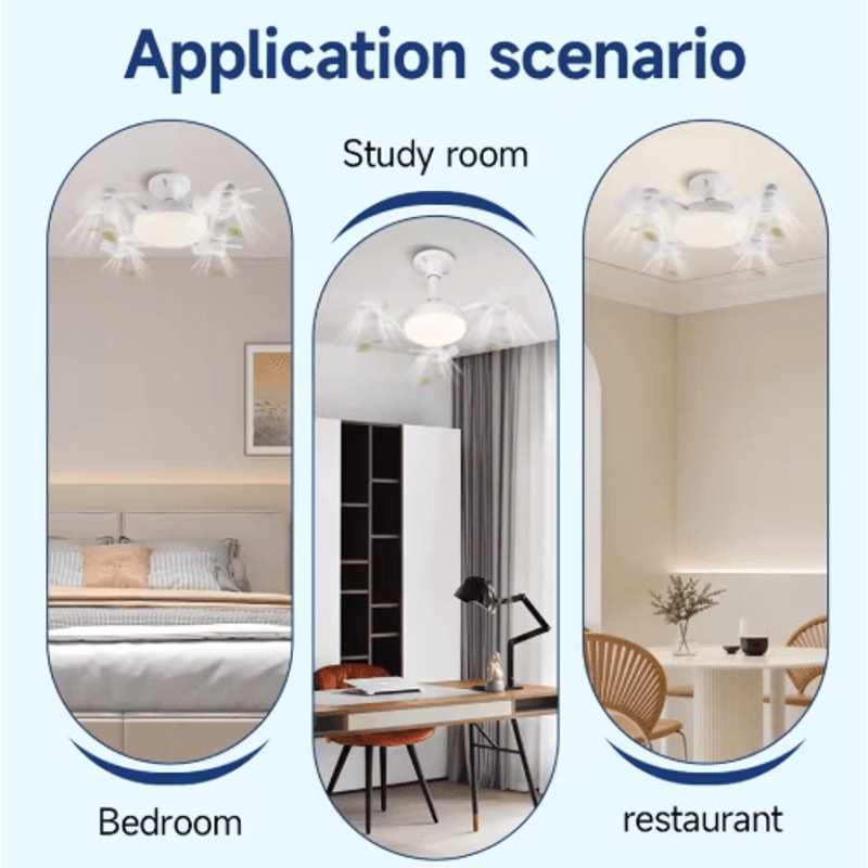 Modern LED Ceiling Fan With Light Remote Control 3Speed Adjustable Fan Light 7