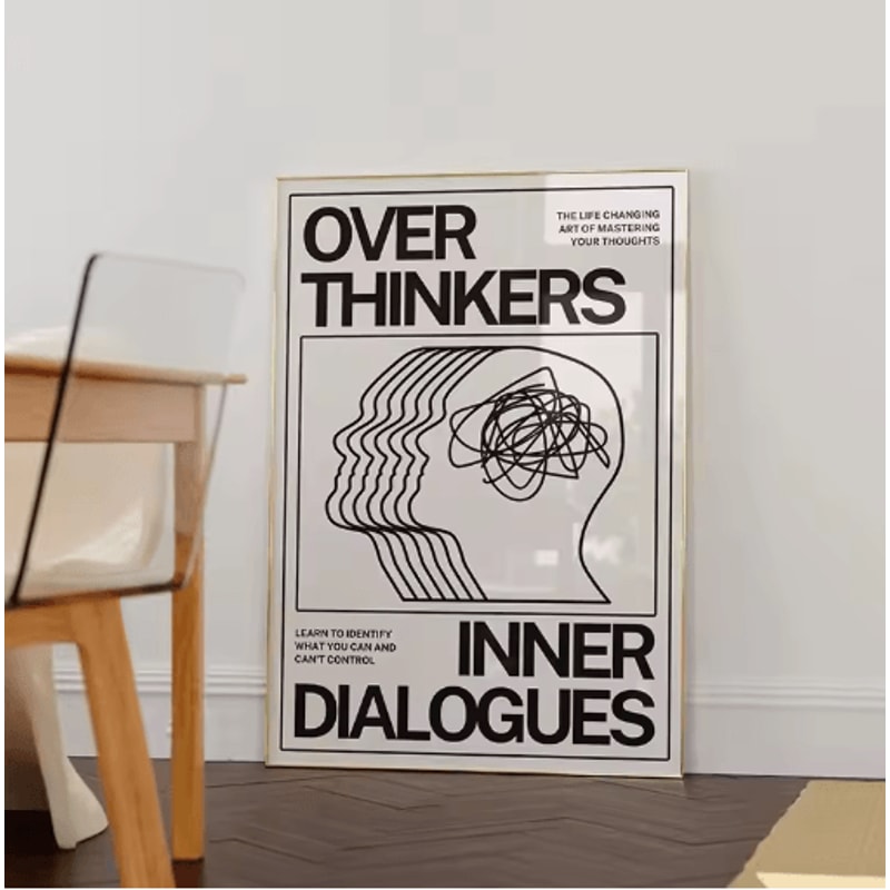 Modern Blue Wave Abstract Poster Minimalist Ocean Wall Art Print 1