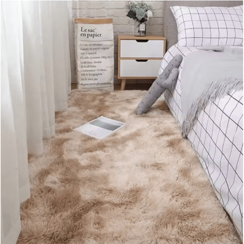 Fluffy Tie Dye Shag Rug Soft Plush NonSlip Bedroom Living Room Carpet 3