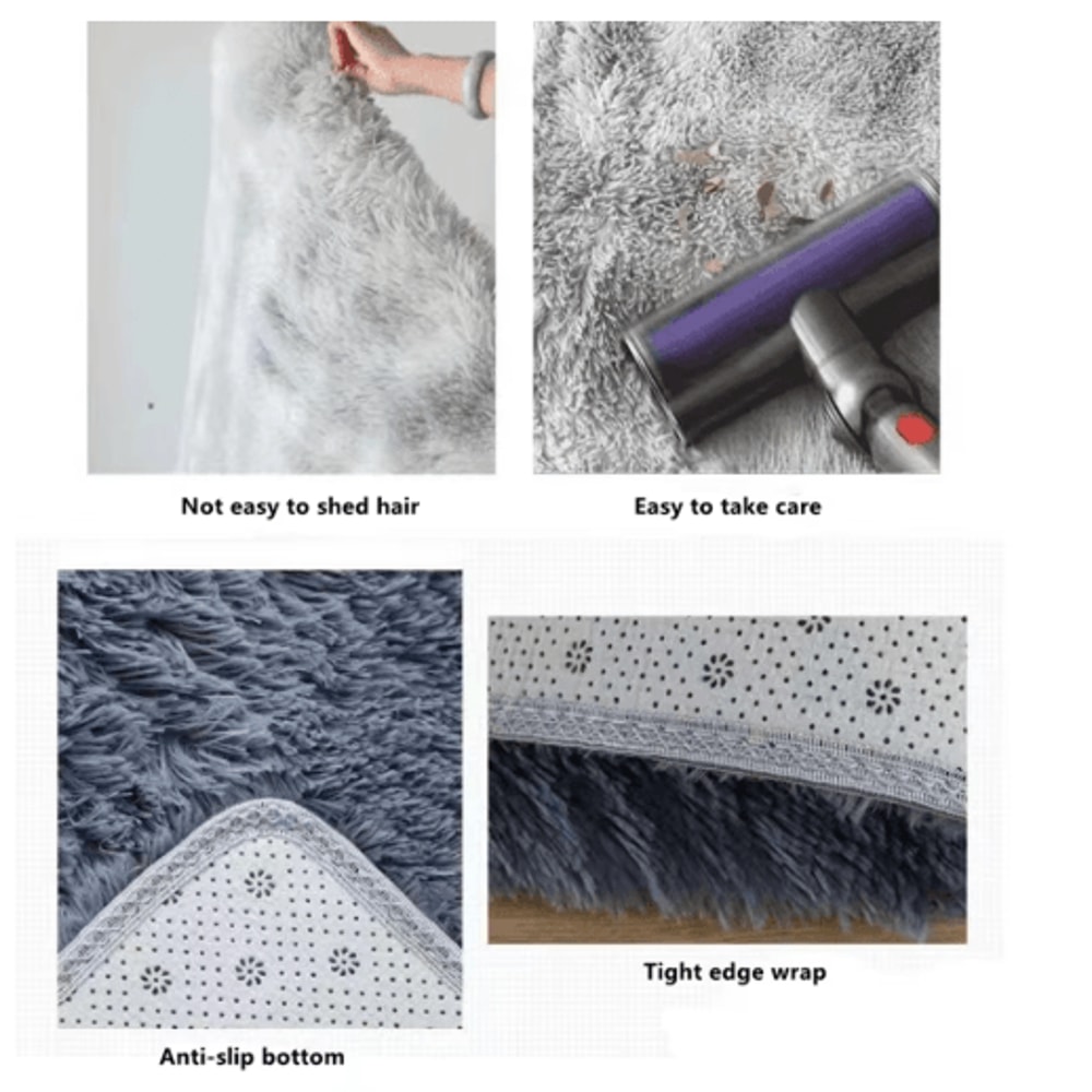 Fluffy Tie Dye Shag Rug Soft Plush NonSlip Bedroom Living Room Carpet 4