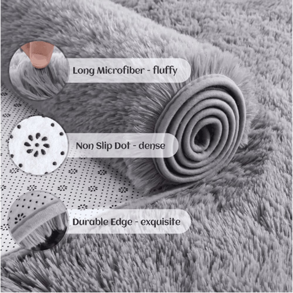 Fluffy Tie Dye Shag Rug Soft Plush NonSlip Bedroom Living Room Carpet 6