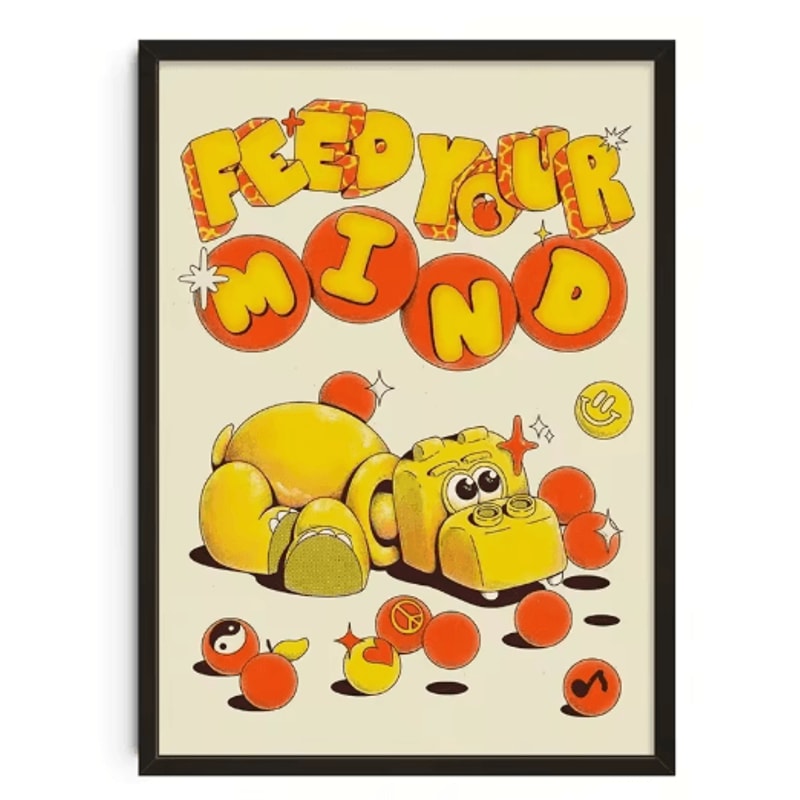 Retro Abstract Canvas Wall Art Nourishing Soul Modern Home Decor Print 1