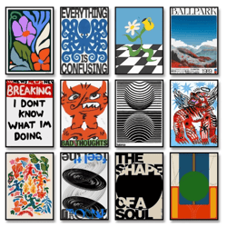 retro abstract canvas wall art nourishing soul modern home decor print