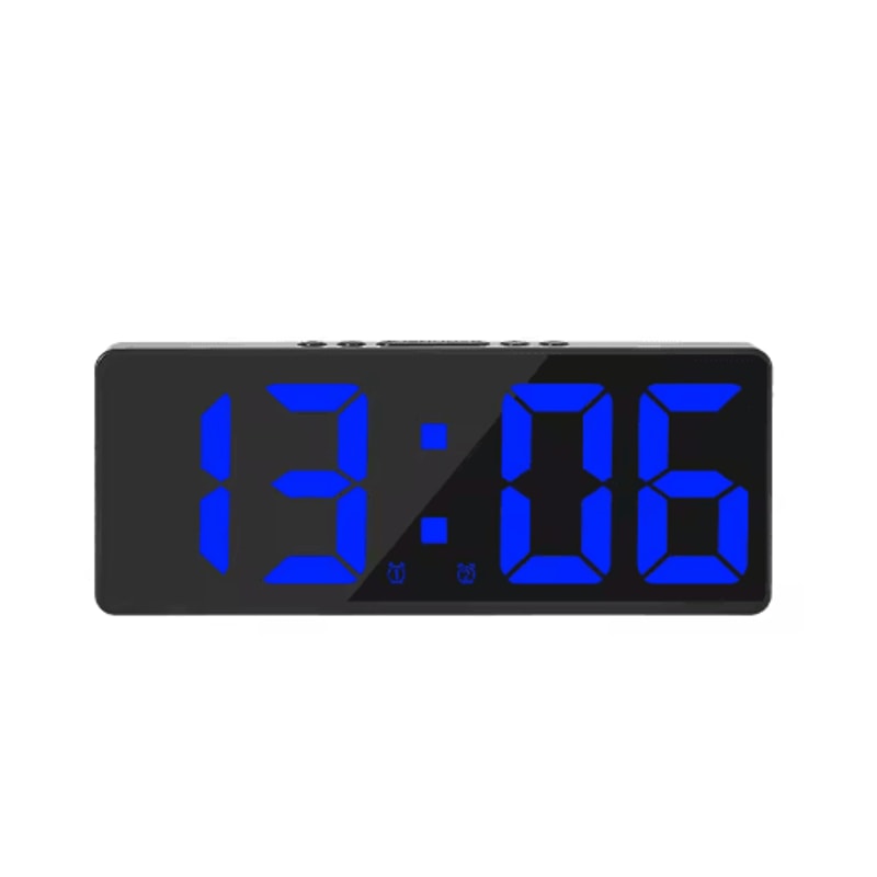 Voice Control LED Digital Alarm Clock Smart Bedside Clock With Temperature Snooze 1