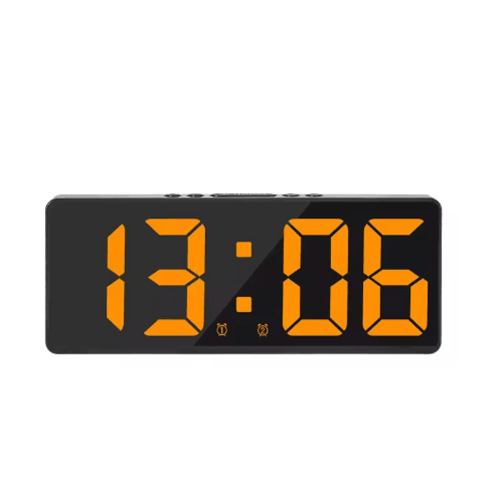 Voice Control LED Digital Alarm Clock Smart Bedside Clock With Temperature Snooze 4