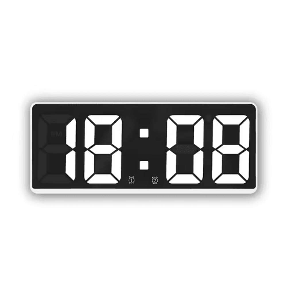 Voice Control LED Digital Alarm Clock Smart Bedside Clock With Temperature Snooze 7