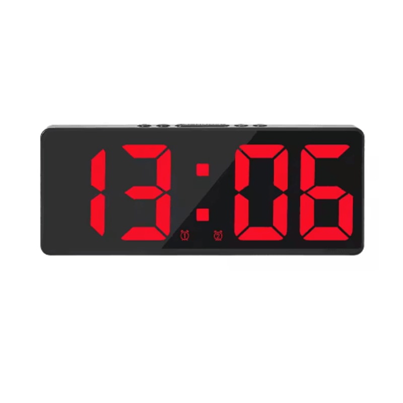 Voice Control LED Digital Alarm Clock Smart Bedside Clock With Temperature Snooze 8