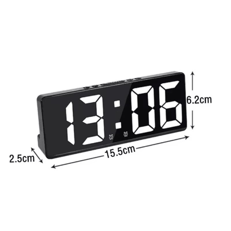 Voice Control LED Digital Alarm Clock Smart Bedside Clock With Temperature Snooze 9