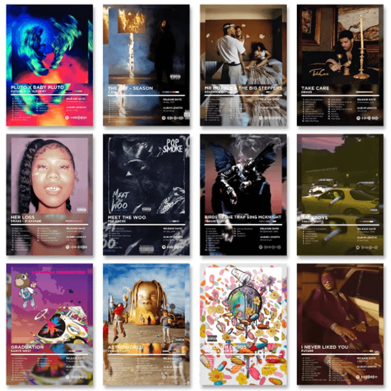 Retro Album Cover Canvas Poster Music Wall Art Decor For Home Gifts 0