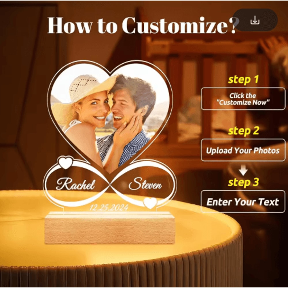 Custom Spotify Acrylic Plaque Lamp Personalized Romantic Music Gift For Couples 1