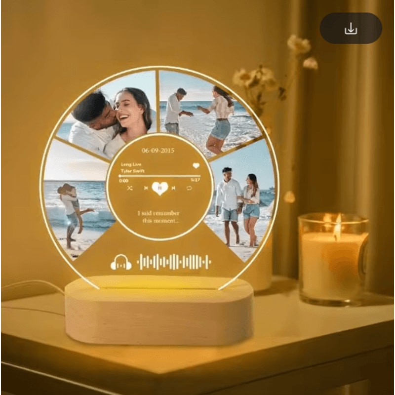 Custom Spotify Acrylic Plaque Lamp Personalized Romantic Music Gift For Couples 2