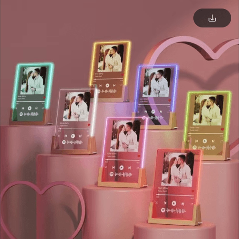 Custom Spotify Acrylic Plaque Lamp Personalized Romantic Music Gift For Couples 7