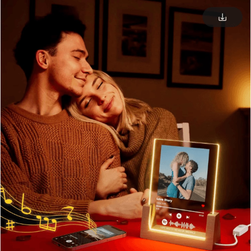 Custom Spotify Acrylic Plaque Lamp Personalized Romantic Music Gift For Couples 9