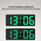 Mirror LED Alarm Clock Voice Control Digital Bedside Clock With Snooze 12