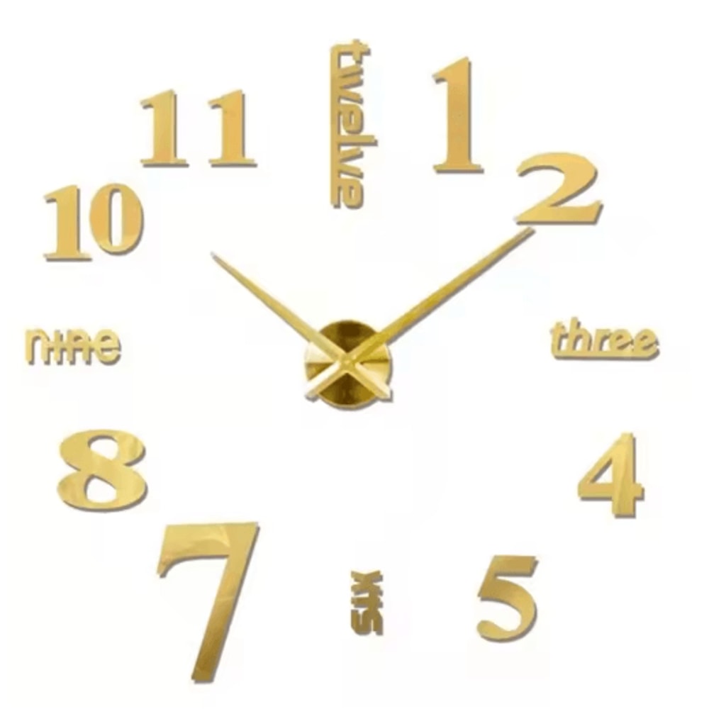 Modern 3D DIY Wall Clock Large Acrylic Mirror Decorative Quartz Clock 1