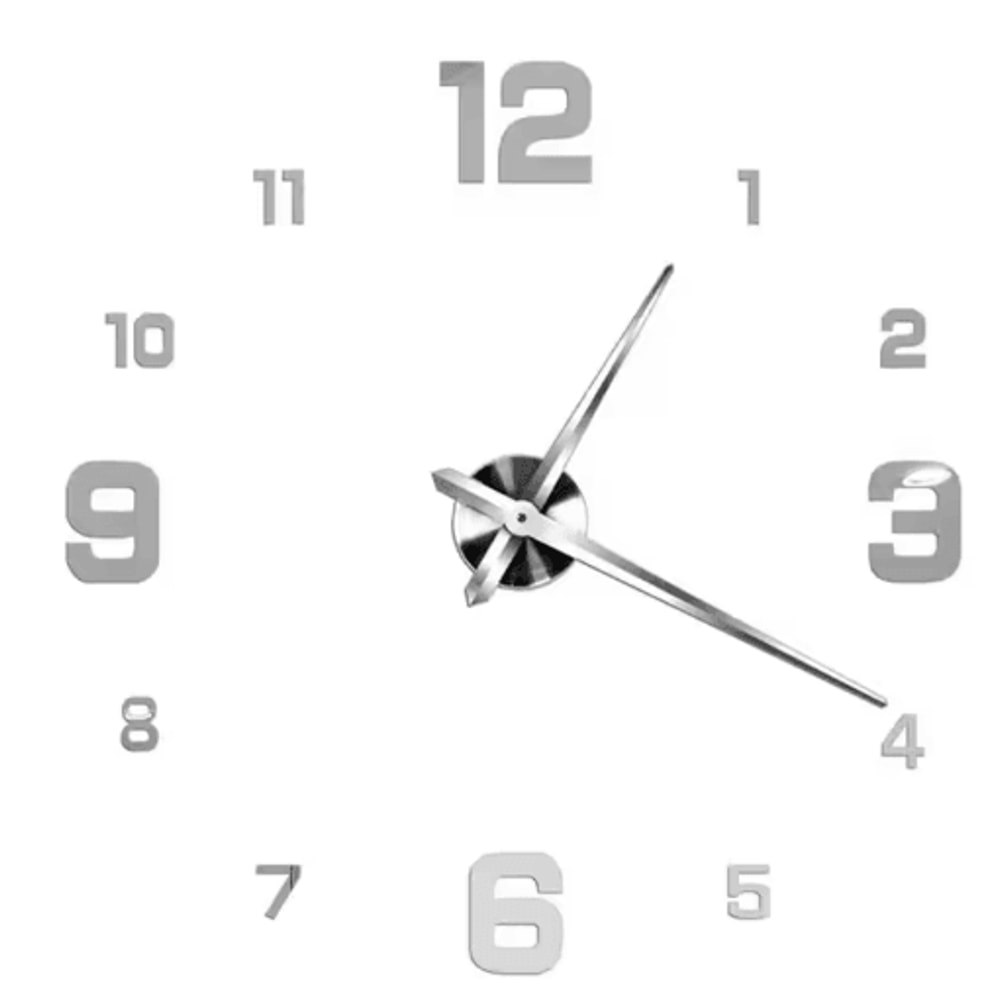 Modern 3D DIY Wall Clock Large Acrylic Mirror Decorative Quartz Clock 11