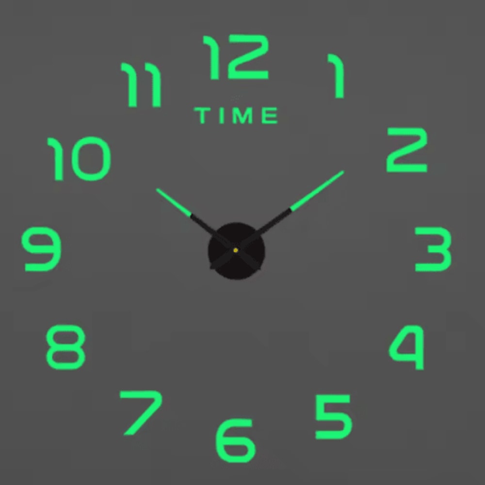 Modern 3D DIY Wall Clock Large Acrylic Mirror Decorative Quartz Clock 14