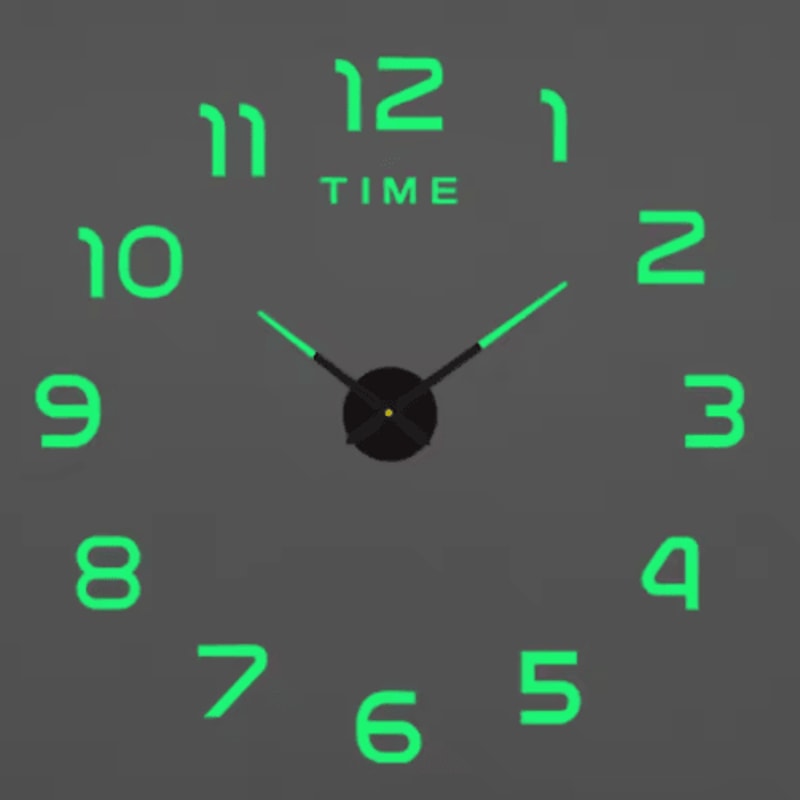 Modern 3D DIY Wall Clock Large Acrylic Mirror Decorative Quartz Clock 14