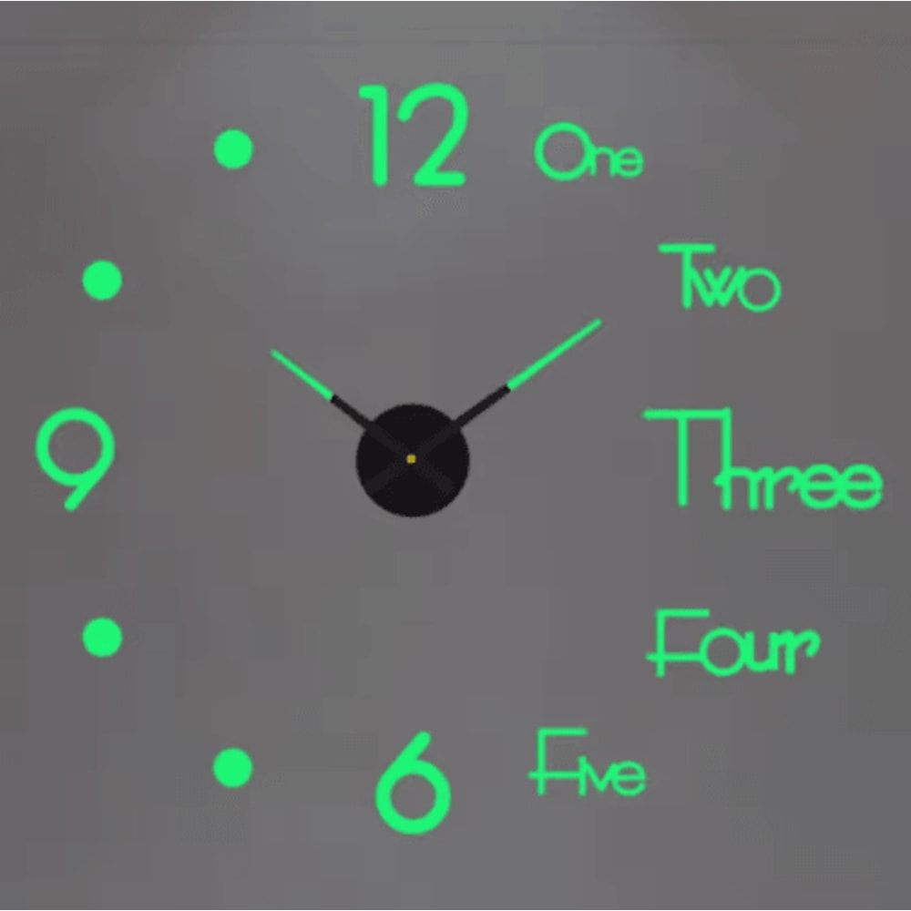 Modern 3D DIY Wall Clock Large Acrylic Mirror Decorative Quartz Clock 3