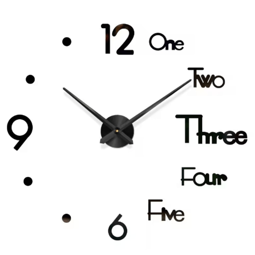 Modern 3D DIY Wall Clock Large Acrylic Mirror Decorative Quartz Clock 6