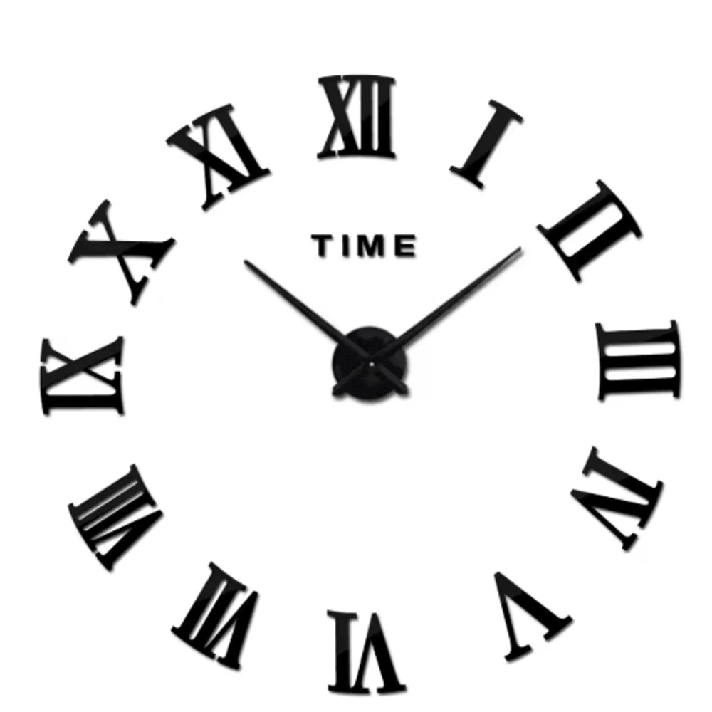 Modern 3D DIY Wall Clock Large Acrylic Mirror Decorative Quartz Clock 9