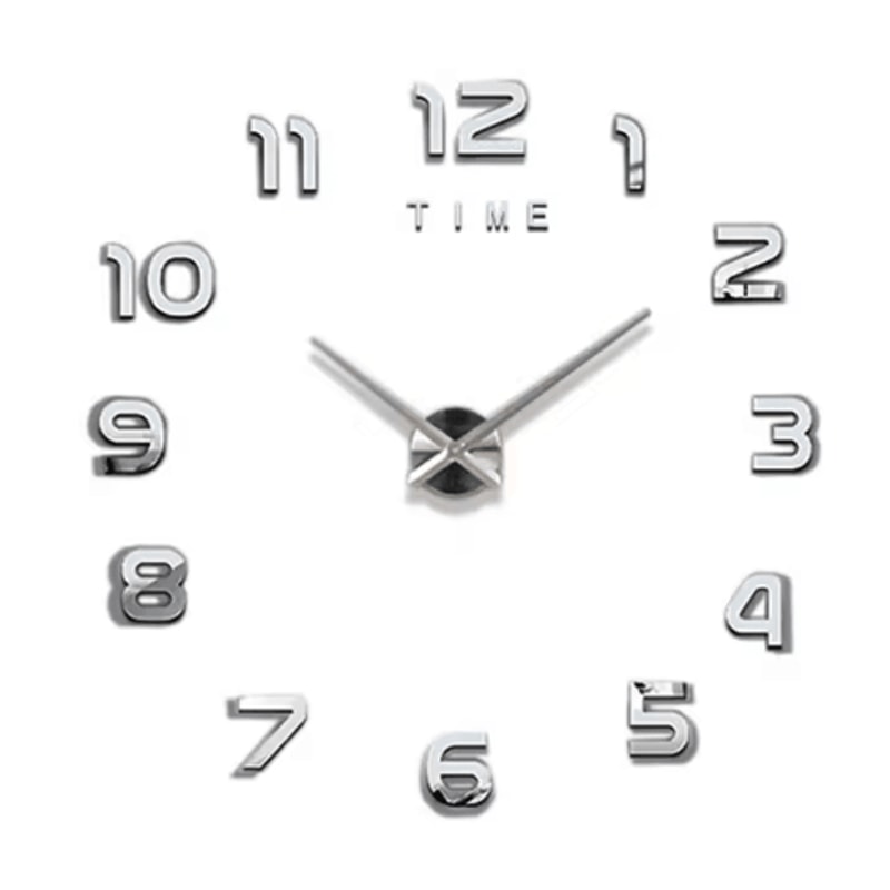 Modern 3D DIY Wall Clock Large Acrylic Mirror Decorative Quartz Clock 15