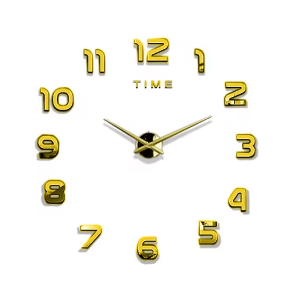 Modern 3D DIY Wall Clock Large Acrylic Mirror Decorative Quartz Clock 16