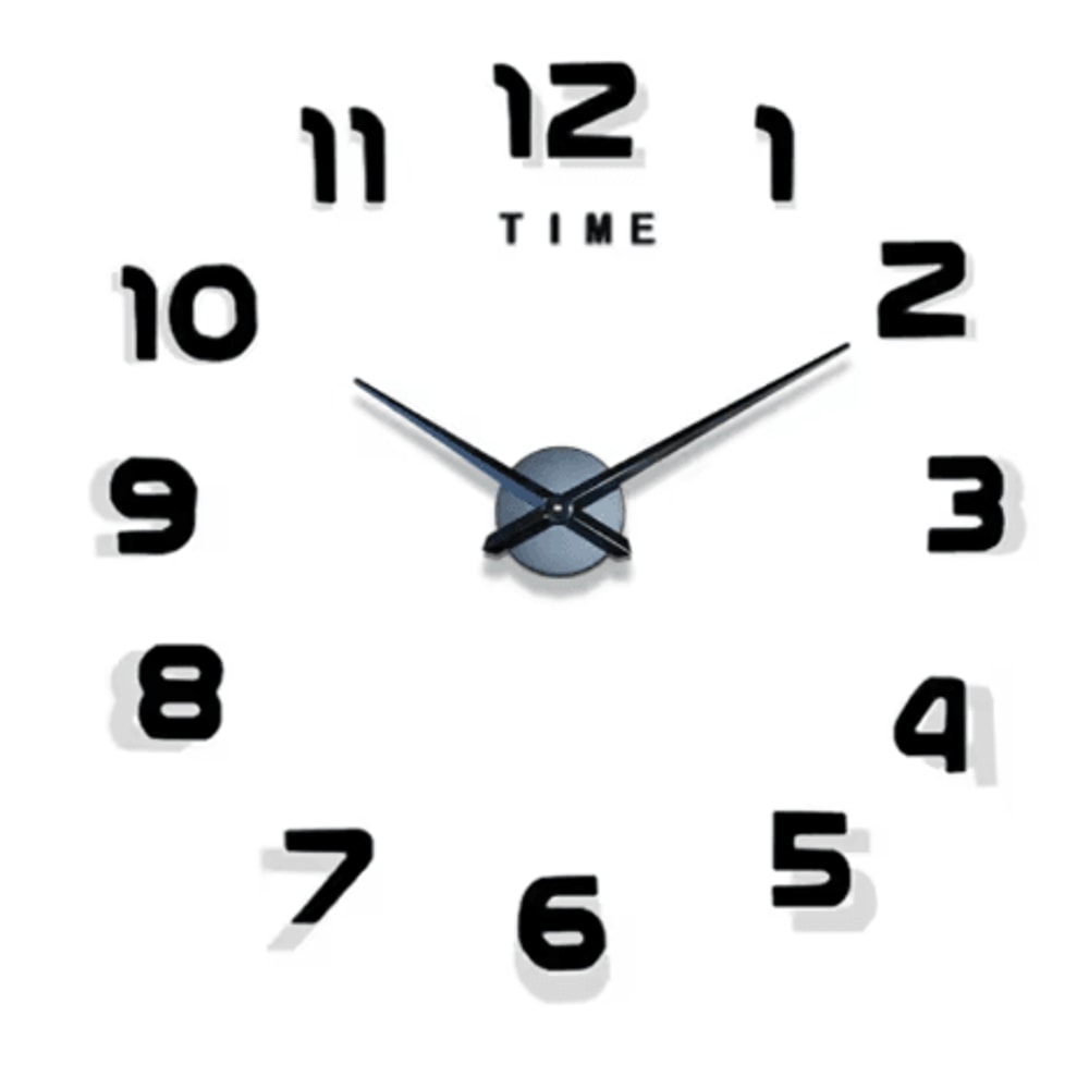 Modern 3D DIY Wall Clock Large Acrylic Mirror Decorative Quartz Clock 17