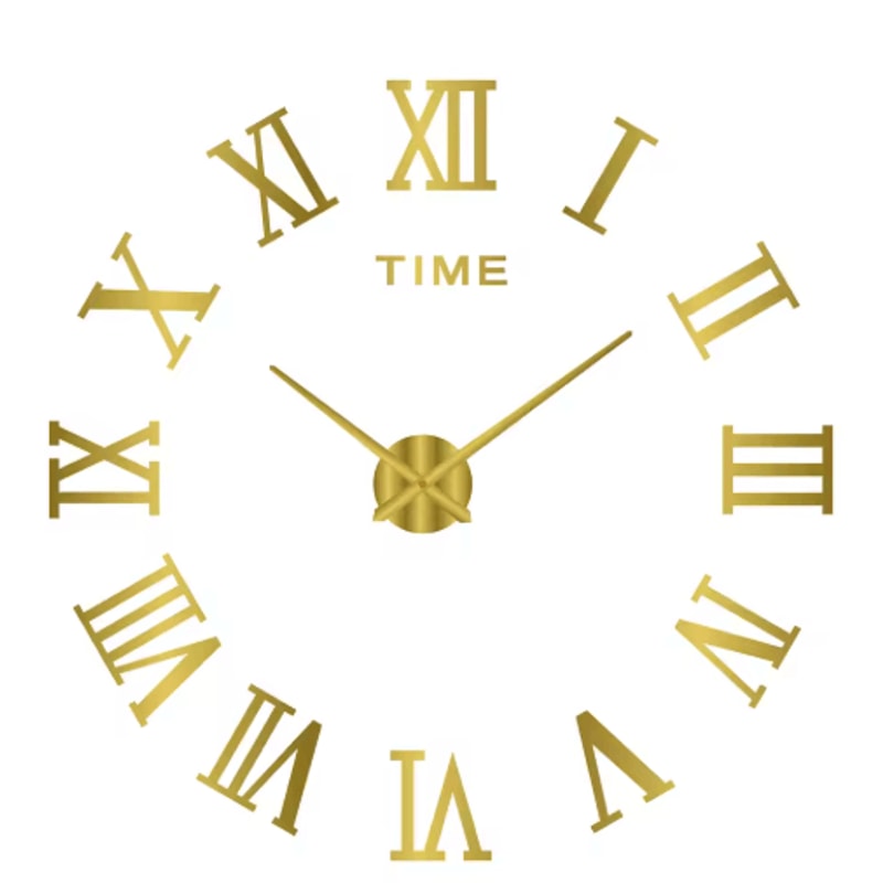 Modern 3D DIY Wall Clock Large Acrylic Mirror Decorative Quartz Clock 18