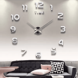 modern 3d diy wall clock – large acrylic mirror decorative quartz clock