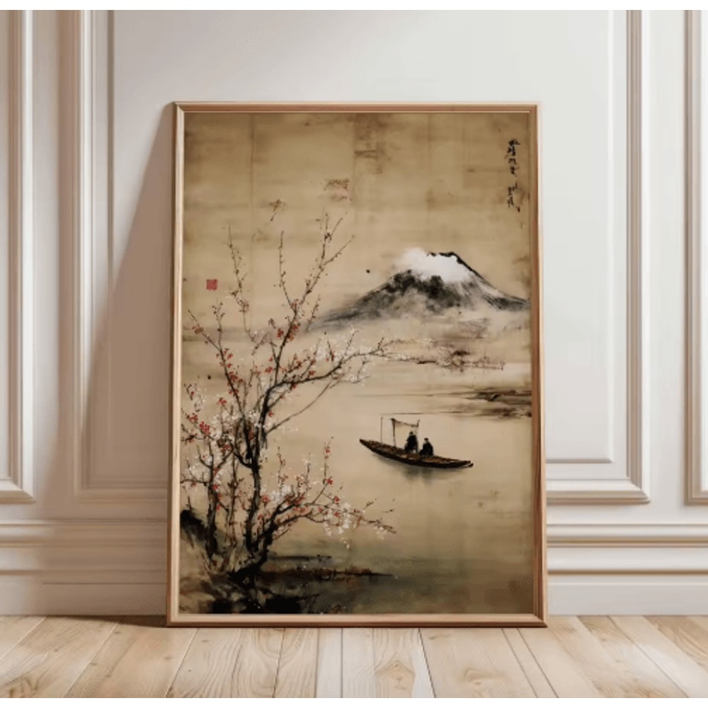 Japanese Tiger Swimming Canvas Wall Art Asian Animal Canvas Print For Modern Living Room Decor 4