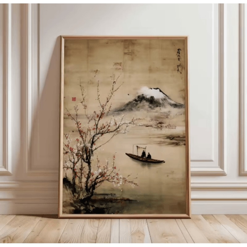 Japanese Tiger Swimming Canvas Wall Art Asian Animal Canvas Print For Modern Living Room Decor 4