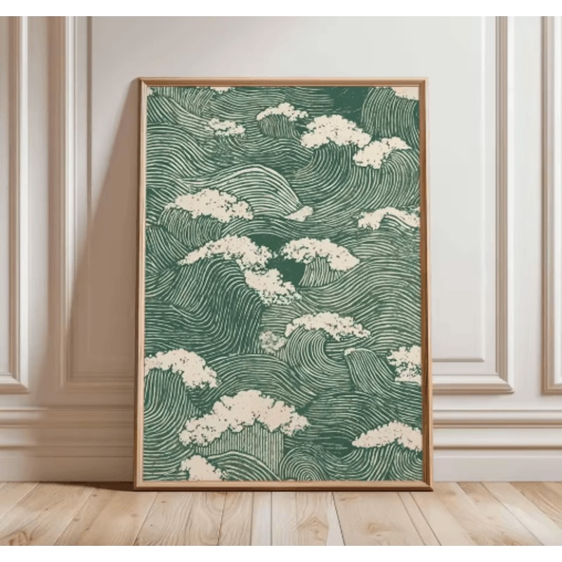 Japanese Tiger Swimming Canvas Wall Art Asian Animal Canvas Print For Modern Living Room Decor 7