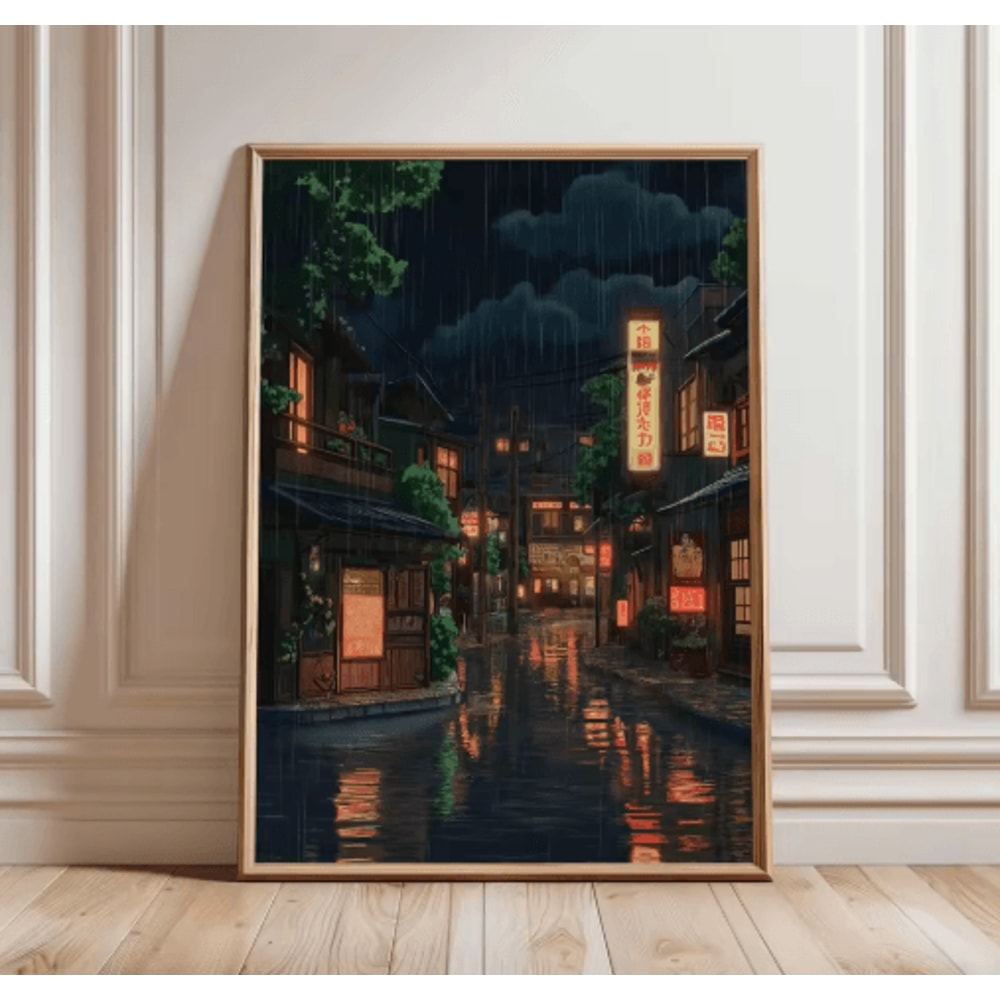 Japanese Tiger Swimming Canvas Wall Art Asian Animal Canvas Print For Modern Living Room Decor 25