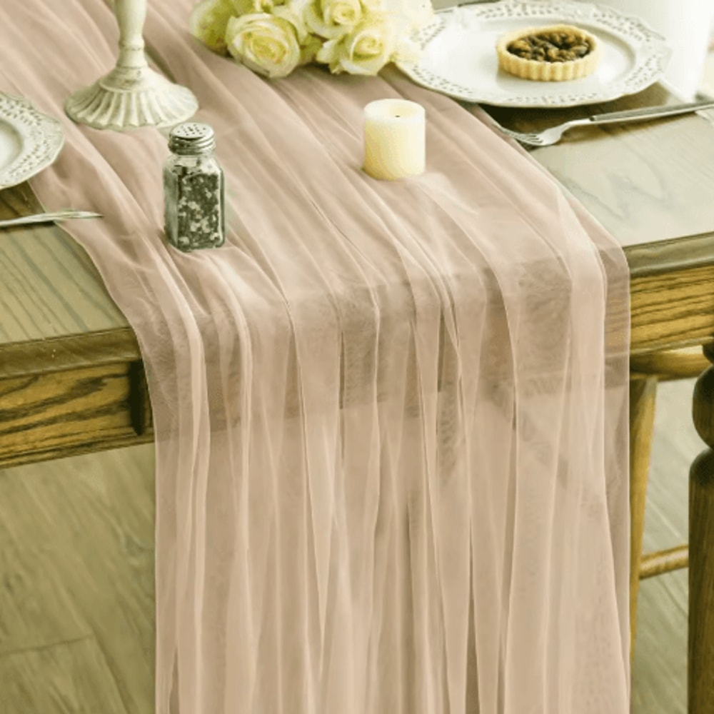 Sheer Gauze Table Runner For Weddings Events Boho Table Decor And Arch Draping Fabric 4