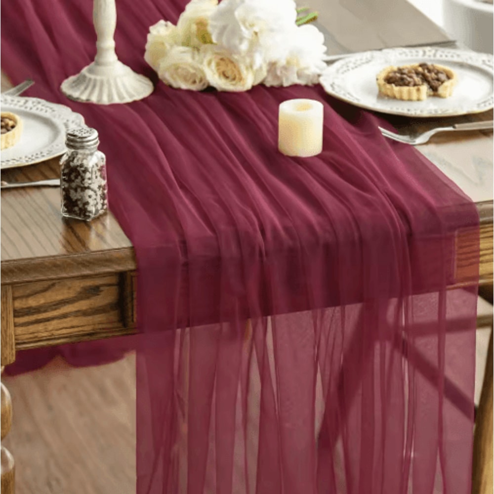 Sheer Gauze Table Runner For Weddings Events Boho Table Decor And Arch Draping Fabric 6