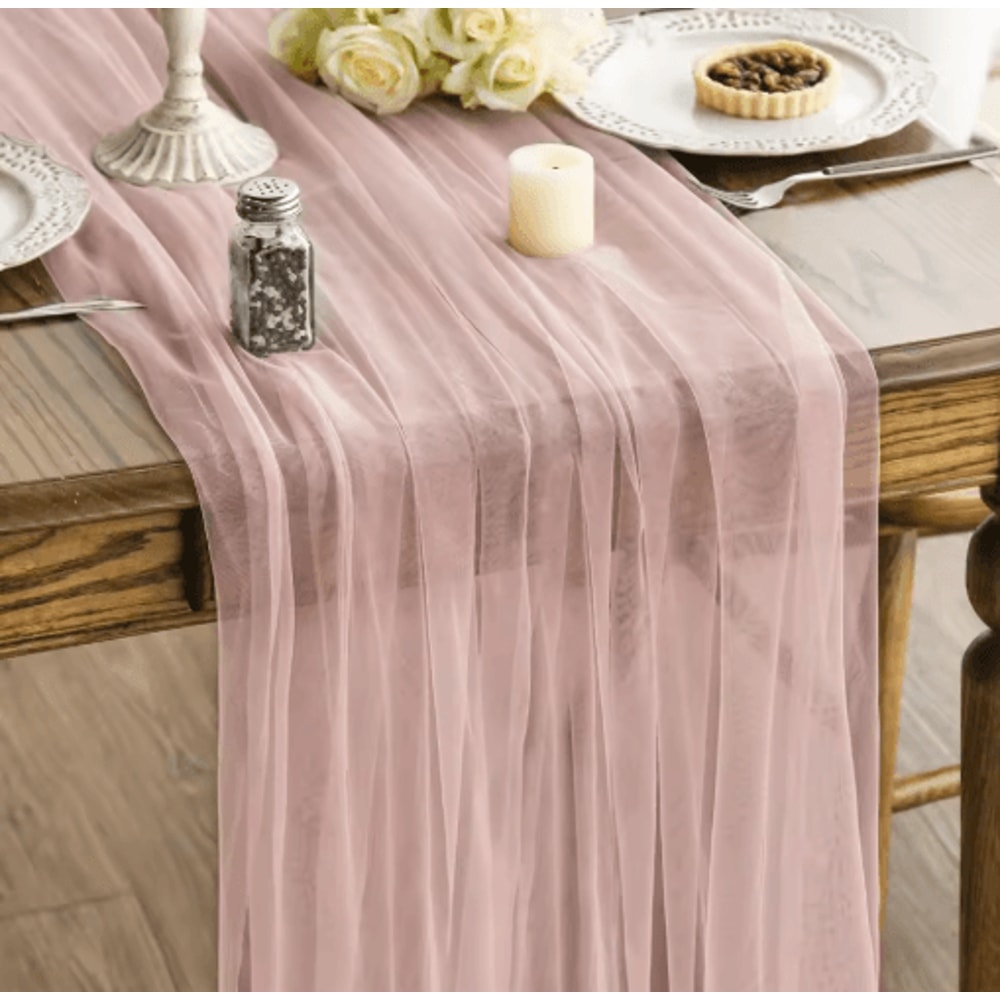 Sheer Gauze Table Runner For Weddings Events Boho Table Decor And Arch Draping Fabric 9