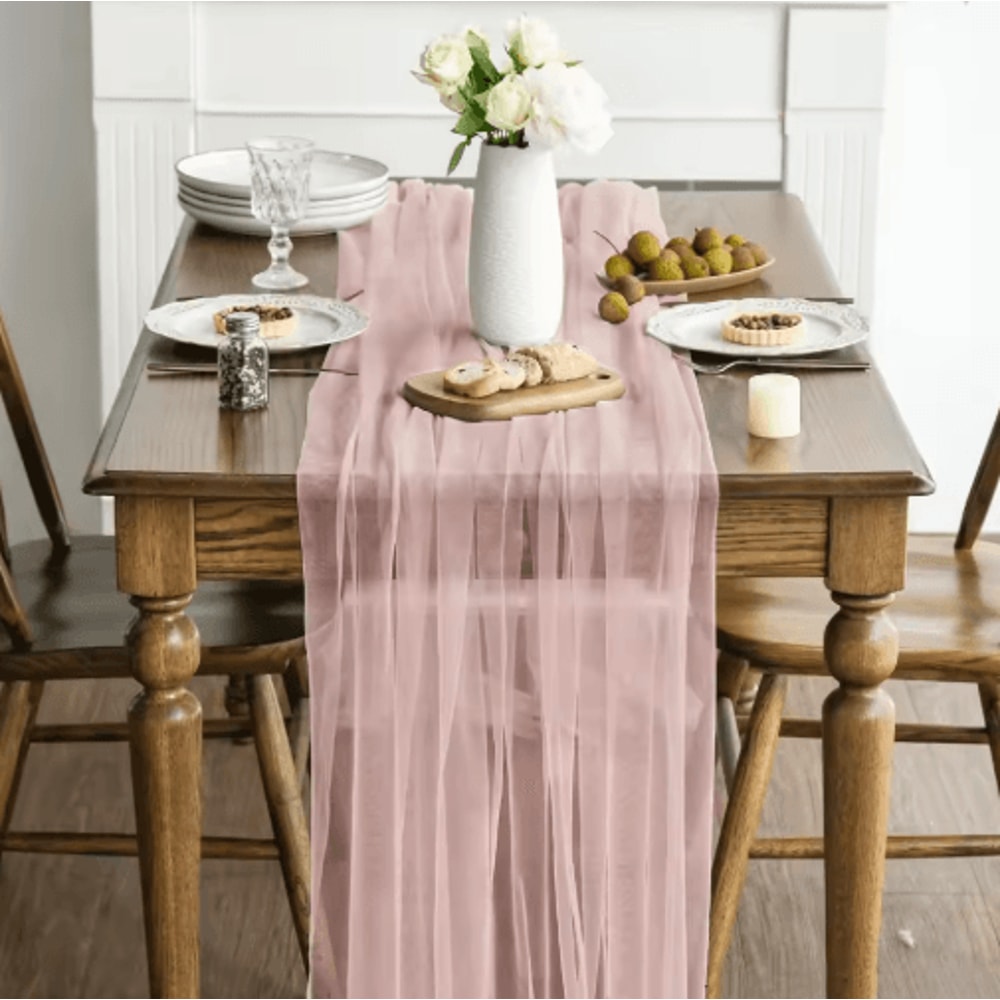 Sheer Gauze Table Runner For Weddings Events Boho Table Decor And Arch Draping Fabric 16