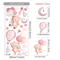 Pink Cartoon Bear Balloon Wall Stickers Cute Kids Room Nursery Wall Decals 3