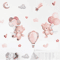 Pink Cartoon Bear Balloon Wall Stickers Cute Kids Room Nursery Wall Decals 0