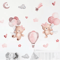 Pink Cartoon Bear Balloon Wall Stickers Cute Kids Room Nursery Wall Decals 0