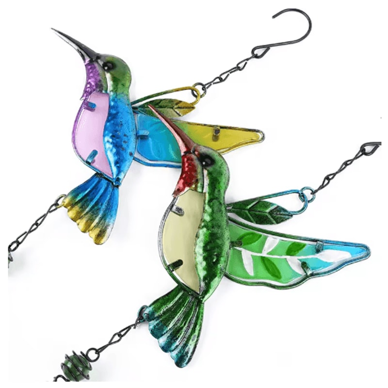 Hummingbird Dragonfly Metal Wind Chime Decorative Outdoor Garden Hanging Decor 14