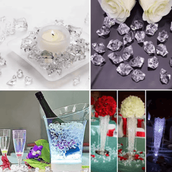 crystal clear acrylic ice crystals fake crushed ice stones for vase fillers & wedding decorations 100 to 200pcs