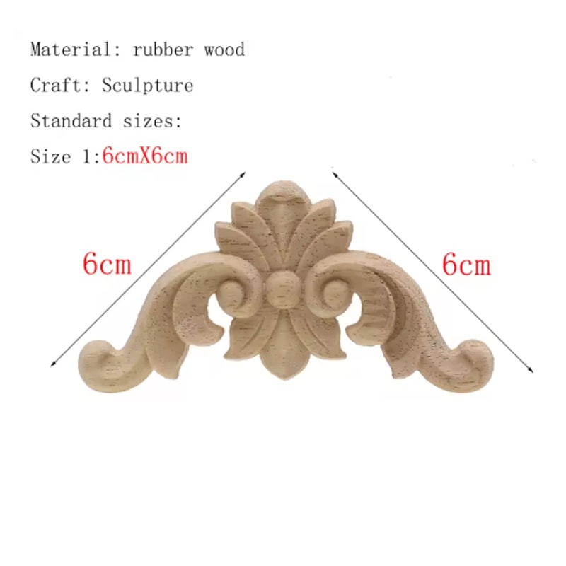 HandCarved Floral Wood Applique Decorative Wooden Trim For Furniture Wall Decor 13
