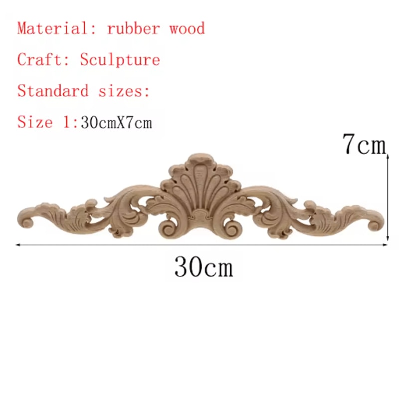 HandCarved Floral Wood Applique Decorative Wooden Trim For Furniture Wall Decor 8