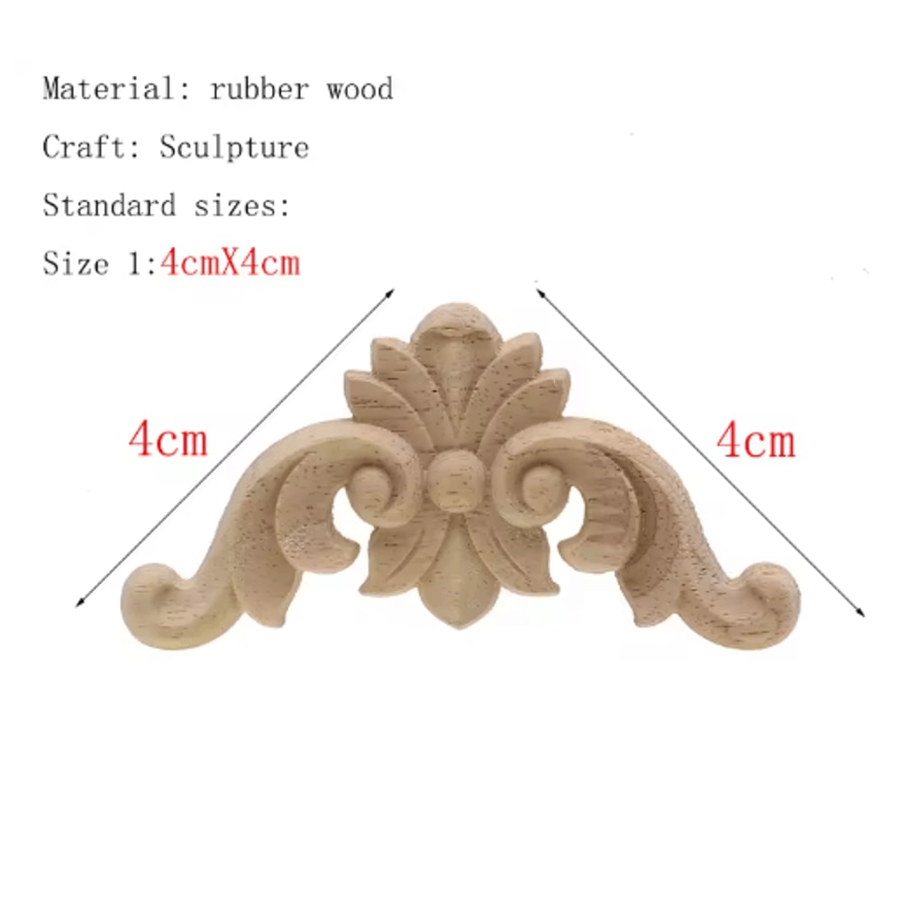 HandCarved Floral Wood Applique Decorative Wooden Trim For Furniture Wall Decor 28