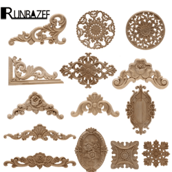 hand-carved floral wood applique decorative wooden trim for furniture & wall decor