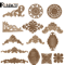 HandCarved Floral Wood Applique Decorative Wooden Trim For Furniture Wall Decor 0